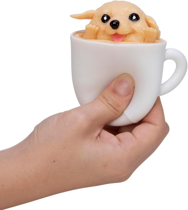 Schylling Pup in a Cup - Squeeze to Reveal Adorable Caffeine-Themed Companions - Style May Vary (Pack of 1)